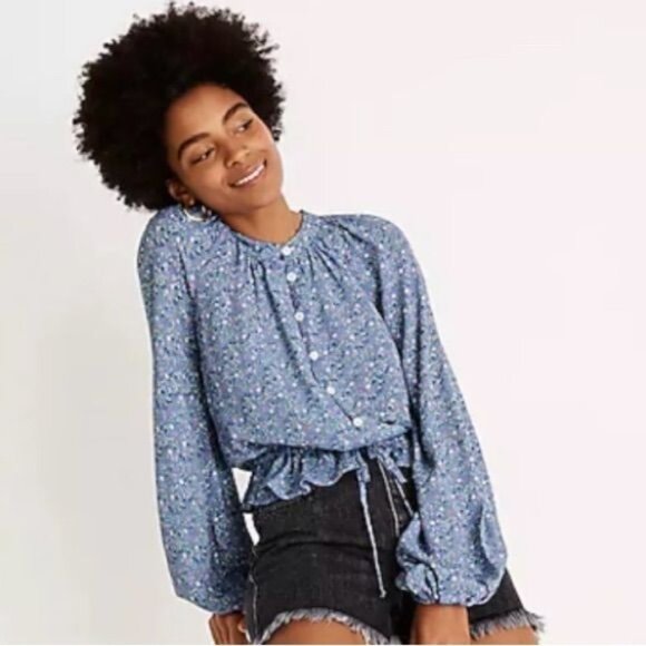 Madewell x Christy Dawn Josephine Peasant Top in Floral - Picture 3 of 3